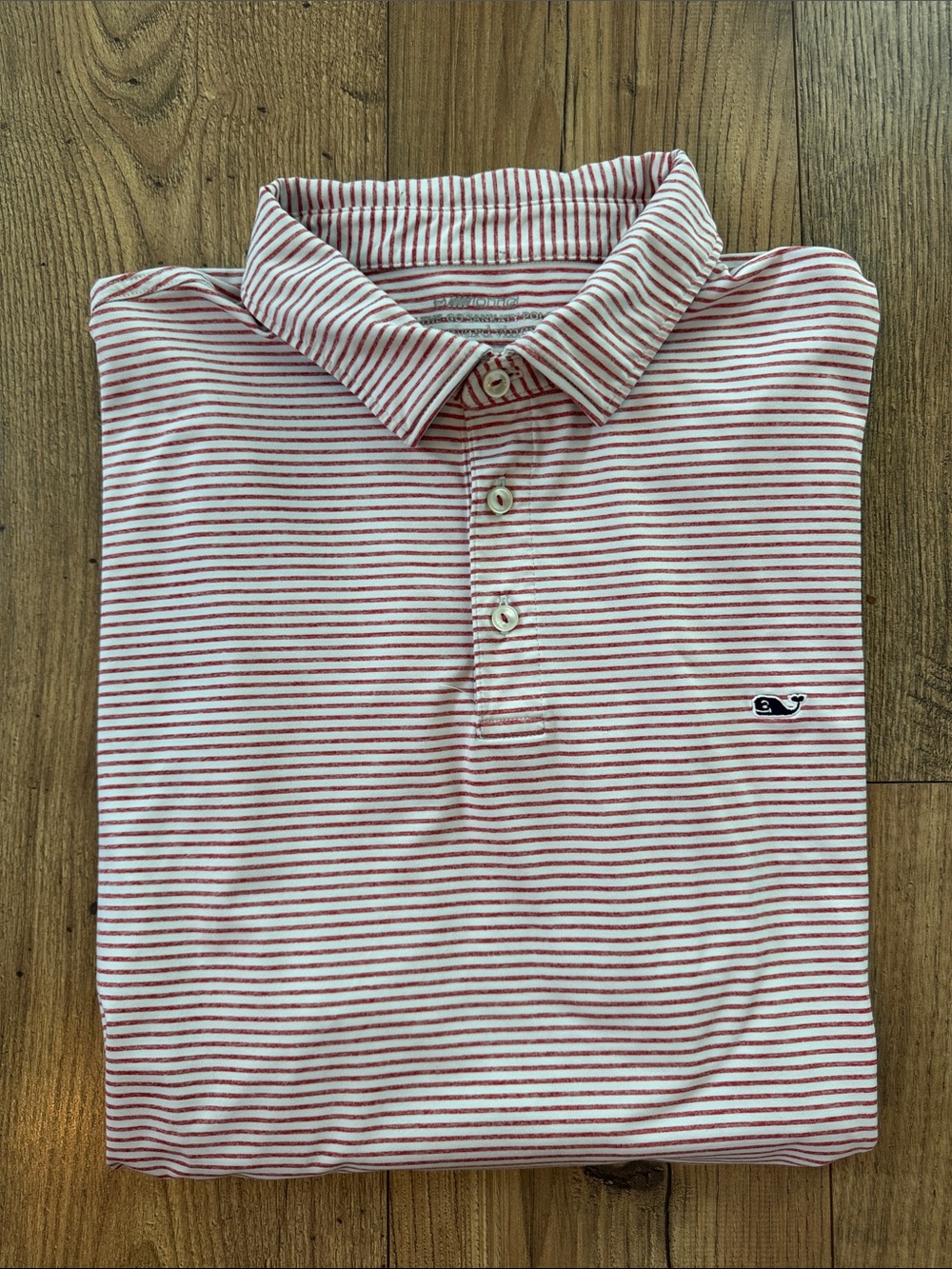 Vineyard Vines On-the-Go Sankaty Performance Polo Shirt -  Red & White Striped
